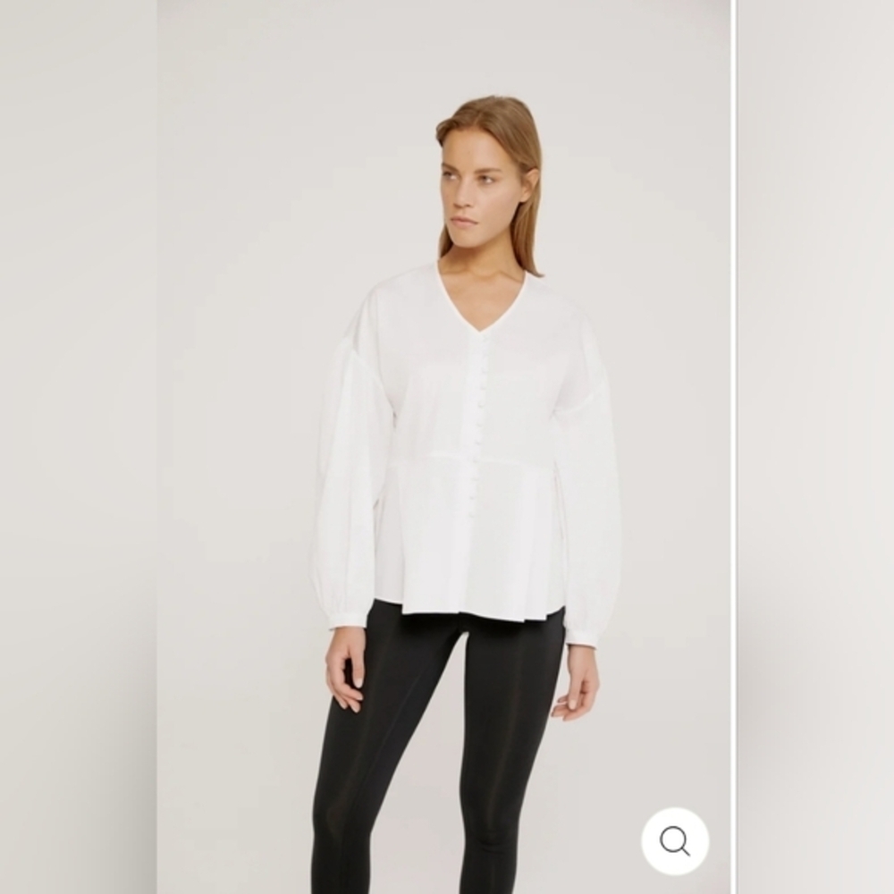 NWT! Harshman, Billie Shirt, White, Size XS, MSRP $189
